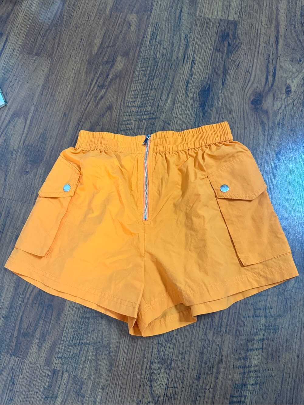 Forever 21 Bright Orange Cargo Zip-Front Shorts 18.T